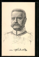 Künstler-AK Generalfeldmarschall Paul Von Hindenburg In Galauniform  - Historische Figuren