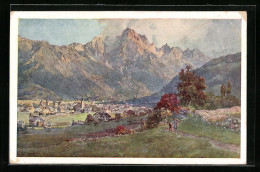 Künstler-AK Edward Theodore Compton: Lienz, Panorama Mit Spitzkofel  - Compton, E.T.