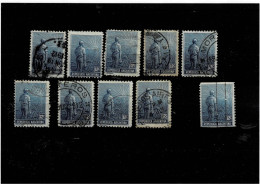 ARGENTINA ,"Serie Corrente" ,12c. Bleu ,9 Pezzi Usati ,qualita Ottima - Used Stamps