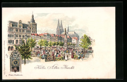 Lithographie Köln, Alter Markt, Strassenbahn Und Platz-Gabbeck  - Koeln