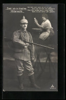 Foto-AK Photochemie Berlin Nr. 2746-3: Steh` Ich In Finst`rer Mitternacht, Soldat In Uniform, Frau Liest Seine Postkar  - Fotografía