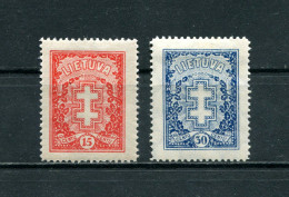 Lithuania 1930 Mi. 291-292 Definitive Issue Cross MNH**/MH* - Lithuania