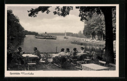 AK Berlin-Wannsee, Besucher Auf Der Terrasse Der Gaststätte Moorlake  - Wannsee