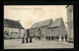 CPA St-Ouen-en-Champagne, Place De L`Eglise  - Other & Unclassified