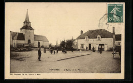 CPA Voivres, L`Eglise Et La Place  - Autres & Non Classés