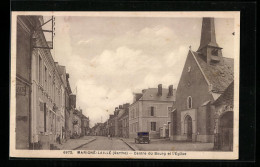 CPA Marigne-Laille, Centre Du Bourg Et L`Eglise  - Other & Unclassified