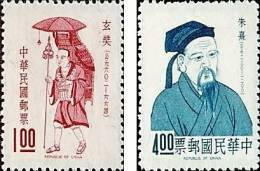 Taiwan 1970 Famous Chinese Stamps- Hsuan Chuang & Chu Hsi Buddhism Scholar Writer - Neufs