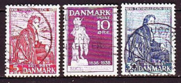 1938. Denmark. Bertel Thórvaldsen. Used. Mi. Nr. 247-49 - Usado