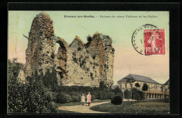 CPA Fresnay-sur-Sarthe, Ruines Du Vieux Chateau Et Les Halles  - Sonstige & Ohne Zuordnung