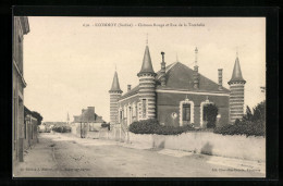 CPA Ecommoy, Chateau Rouge Et Rue De La Tombelle  - Ecommoy