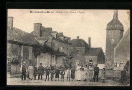 CPA Montrouil-le-Henri, La Place Et L`Eglise  - Autres & Non Classés