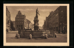 AK Augsburg, Platzpartie Mit Dem Merkurbrunnen  - Augsburg