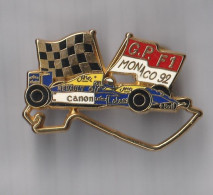 PIN'S THEME FORMULE 1  GRAND PRIX DE  MONACO  92 RENAULT BULL  Zamak LOCOMOBILE DOUBLE ATTACHE - F1