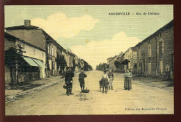 55 - ANCERVILLE - RUE DU CHATEAU - CARTE ANCIENNE TOILEE ET COLORISEE - EDITION DES COMPTOIRS FRANCAIS - Sonstige & Ohne Zuordnung