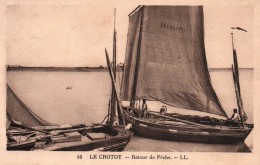(RECTO / VERSO) LE CROTOY EN 1935 - N° 55 - RETOUR DE PECHE - BATEAU DE PECHE A VOILE - CPA - Le Crotoy