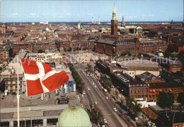 72483793 Kobenhavn Vesterbrogade Og Radhuspladsen Flagge  - Denmark