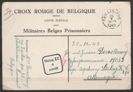 Carte Postale (Croix-Rouge) Pour Militaires Belges Prisonniers Càd TAILLIS-PRE /29 X 1940 Pour Stalag XC 296 - Cachet Ce - Krijgsgevangenen