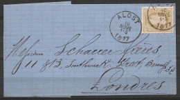 L. Affr. N°32 Càd ALOST /10 NOV 1877 Pour LONDRES (au Dos: Càd LONDON) - 1869-1883 Leopold II.