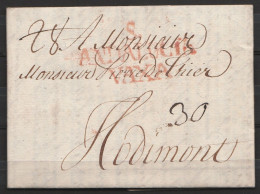 L. Imprimée Datée 2 Juillet 1791 De SEVILLE Signée Ludendorff Pour Pierre De Thier à HODIMONT - Griffe "S./ANDALUCIA/VAX - 1714-1794 (Paesi Bassi Austriaci)