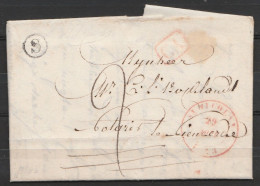 L. Datée 29 Août 1843 De St-Niklaas Càd ST-NICOLAS /29 AOUT 1843 Pour Notaire à NIEUKERKE - Boîte "S" Griffe [CA] - 1830-1849 (Independent Belgium)