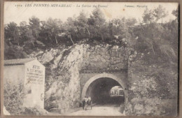 CPA 13 - LES PENNES MIRABEAU - La Sortie Du Tunnel - Jolie Perspective Vers Centre Village Jolie Vue ATTELAGE Animation - Autres & Non Classés
