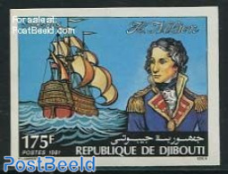 Djibouti 1981 175F, Imperforated, Stamp Out Of Set, Mint NH, Transport - Ships And Boats - Barcos