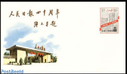 China People’s Republic 1988 Envelope, Peoples Daily, Unused Postal Stationary, History - Brieven En Documenten