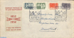 Netherlands 1952 Stamp Centenary 4v FDC, Open Flap, Written Address, First Day Cover, Post - Brieven En Documenten