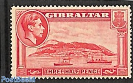 Gibraltar 1938 1.5p, Perf. 14, Stamp Out Of Set, Unused (hinged), Transport - Ships And Boats - Barcos