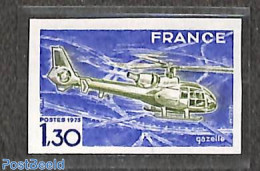France 1975 Gazelle 1v Imperforated, Mint NH, Transport - Helicopters - Unused Stamps
