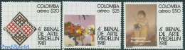 Colombia 1981 Art Biennale 3v, Mint NH, Paintings - Colombie