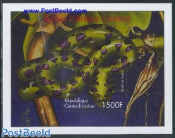 Central Africa 2001 Tree Snake S/s, Mint NH, Nature - Reptiles - Snakes - Centrafricaine (République)