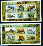 Central Africa 1999 Preh. Animals 12v (2 M/s), Mint NH, Nature - Prehistoric Animals - Prehistorisch