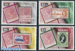 Saint Kitts/Nevis 1995 125 Years Stamps 4v, Mint NH, Stamps On Stamps - Sellos Sobre Sellos