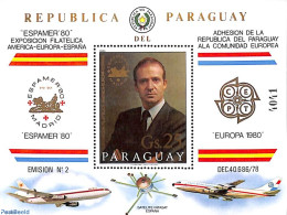 Paraguay 1980 Espamer S/s, Mint NH, History - Transport - Europa Hang-on Issues - Kings & Queens (Royalty) - Philately.. - Europäischer Gedanke