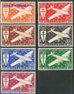 French Oceania 1942 Airmail Definitives 7v, Mint NH, Transport - Aircraft & Aviation - Avions