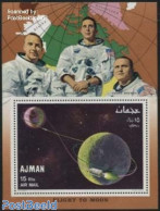 Ajman 1968 Apollo 8 S/s, Mint NH, Transport - Various - Space Exploration - Maps - Geography