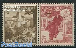 Germany, Empire 1938 3+12pf Tete Beche, Mint NH, Flowers & Plants - Unused Stamps