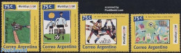 Argentina 1994 World Cup Football 4v, Children Paintings, Mint NH, Sport - Football - Art - Children Drawings - Nuevos