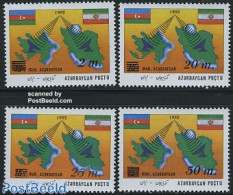 Azerbaijan 1994 Overprints 4v, Mint NH, Various - Maps - Geography
