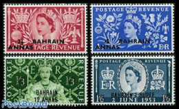 Bahrain 1953 Coronation 4v, Mint NH, History - Kings & Queens (Royalty) - Familias Reales