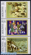 Moldova 2006 Christmas, Paintings 3v [::], Mint NH, Nature - Performance Art - Religion - Horses - Music - Christmas -.. - Muziek