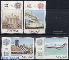 Malawi 1988 Lloyds 300th Anniversary 4v, Mint NH, Nature - Transport - Various - Water, Dams & Falls - Aircraft & Avia.. - Airplanes