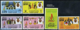 Qatar 1973 Human Rights 6v, Mint NH, History - Transport - Flags - Human Rights - Automobiles - Auto's