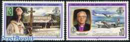 Seychelles 1993 Bishops Visit 2v, Mint NH, Religion - Transport - Religion - Aircraft & Aviation - Airplanes