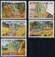 Sao Tome/Principe 1993 Railways 5v, Mint NH, Transport - Railways - Trenes