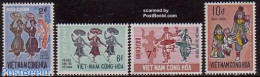 Vietnam, South 1971 Folk Dances 4v, Mint NH, Performance Art - Dance & Ballet - Music - Tanz