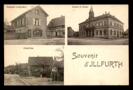 68 - ILLFURTH - EPICERIE LINDECKER - MAIRIE ET ECOLE - GRANDE RUE - Autres & Non Classés