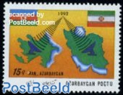 Azerbaijan 1993 Telecommunication 1v, Mint NH, History - Science - Various - Flags - Telecommunication - Maps - Telecom