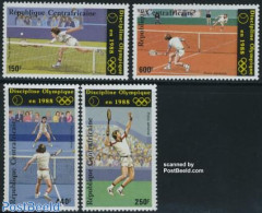 Central Africa 1986 Olympic Games 4v, Mint NH, Sport - Olympic Games - Tennis - Tenis